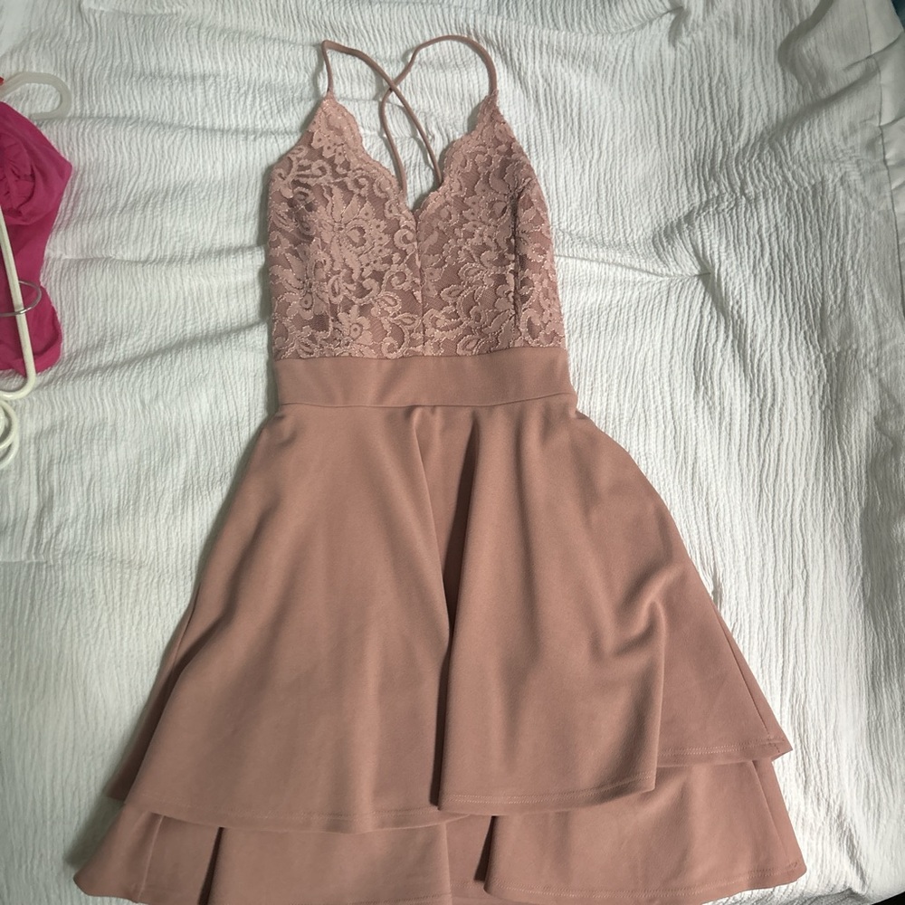 Windsor Lace Bodice Kids Dress in Blush Pink